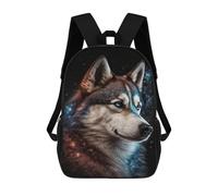 sinyumoney Impresión 3D Galactic Wolf Portrait -46 Mochilas Escolares Para Niños De 17 Pulgadas, Mochilas Para Libros Para Niños, Mochila De Gran Capacidad, Mochila De Viaje, Mochilas De Uso Diario