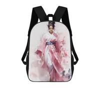 sinyumoney Impresión 3D Geisha in Pink Mochilas Escolares Para Niños Mochilas Para Libros De Gran Capacidad Mochila De Viaje Mochilas De Día 17inch