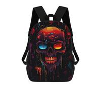 sinyumoney Impresión 3D Glowing Skull Artwork-1 Mochilas Escolares Para Niños De 17 Pulgadas, Mochilas Para Libros Para Niños, Mochila De Gran Capacidad, Mochila De Viaje, Mochilas De Uso Diario