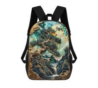 sinyumoney Impresión 3D Golden Bonsai Sanctuary Mochilas Escolares Para Niños Mochilas Para Libros De Gran Capacidad Mochila De Viaje Mochilas De Día 17inch