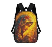 sinyumoney Impresión 3D Golden Halo Portrait Mochilas Escolares Para Niños De 17 Pulgadas, Mochilas Para Libros Para Niños, Mochila De Gran Capacidad, Mochila De Viaje, Mochilas De Uso Diario