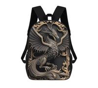 sinyumoney Impresión 3D Golden Legend Dragon Mochilas Escolares Para Niños De 17 Pulgadas, Mochilas Para Libros Para Niños, Mochila De Gran Capacidad, Mochila De Viaje, Mochilas De Uso Diario