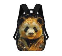 sinyumoney Impresión 3D Golden Panda Portrait Animal Mochilas Escolares Para Niños De 17 Pulgadas, Mochilas Para Libros Para Niños, Mochila De Gran Capacidad, Mochila De Viaje, Mochilas De Uso Diario
