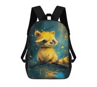 sinyumoney Impresión 3D Golden Raccoon in Water Mochilas Escolares Para Niños De 17 Pulgadas, Mochilas Para Libros Para Niños, Mochila De Gran Capacidad, Mochila De Viaje, Mochilas De Uso Diario