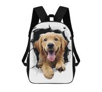 sinyumoney Impresión 3D Golden Retriever Dog Mochilas Escolares Para Niños De 17 Pulgadas, Mochilas Para Libros Para Niños, Mochila De Gran Capacidad, Mochila De Viaje, Mochilas De Uso Diario