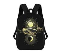 sinyumoney Impresión 3D Golden Whale Flying in Sky Mochilas Escolares Para Niños Mochilas Para Libros De Gran Capacidad Mochila De Viaje Mochilas De Día 17inch