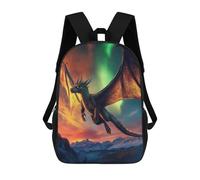 Sinyumoney Impresión 3D Gothic Skull And Rosas Mochilas Escolares Para Niños, Mochila De Viaje Grande Mochilas De Día, Dragon Soaring At Sunset, 17"