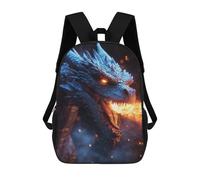 Sinyumoney Impresión 3D Gothic Skull And Rosas Mochilas Escolares Para Niños, Mochila De Viaje Grande Mochilas De Día, Fiery Dragon Retrato, 17"