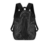 Sinyumoney Impresión 3D Gothic Skull And Rosas Mochilas Escolares Para Niños, Mochila De Viaje Grande Mochilas De Día, Grim Reaper, 17"