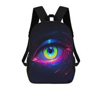 Sinyumoney Impresión 3D Gothic Skull And Rosas Mochilas Escolares Para Niños, Mochila De Viaje Grande Mochilas De Día, Neon Eye Art, 17"