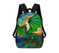 Sinyumoney Impresión 3D Gothic Skull And Rosas Mochilas Escolares Para Niños, Mochila De Viaje Grande Mochilas De Día, Dragón de cristal esmaltado, 17"