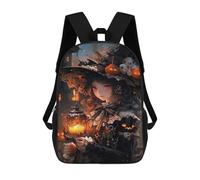 sinyumoney Impresión 3D Halloween Witch Lantern Mochilas Escolares Para Niños De 17 Pulgadas, Mochilas Para Libros Para Niños, Mochila De Gran Capacidad, Mochila De Viaje, Mochilas De Uso Diario