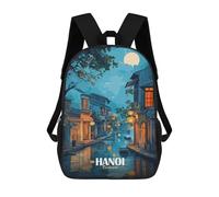 sinyumoney Impresión 3D Hanoi, Vietnam Canal at Night Mochilas Escolares Para Niños Mochilas Para Libros De Gran Capacidad Mochila De Viaje Mochilas De Día 17inch