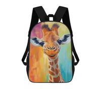 sinyumoney Impresión 3D Happy Giraffe Art Print Mochilas Escolares Para Niños De 17 Pulgadas, Mochilas Para Libros Para Niños, Mochila De Gran Capacidad, Mochila De Viaje, Mochilas De Uso Diario