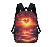 sinyumoney Impresión 3D Heart Sunset Over The Ocean Mochilas Escolares Para Niños Mochilas Para Libros De Gran Capacidad Mochila De Viaje Mochilas De Día 17inch