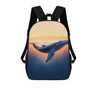 sinyumoney Impresión 3D Humpback Whale Sunset Mochilas Escolares Para Niños Mochilas Para Libros De Gran Capacidad Mochila De Viaje Mochilas De Día 17inch