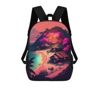 sinyumoney Impresión 3D Island Sunset Retreat -1 Mochilas Escolares Para Niños Mochilas Para Libros De Gran Capacidad Mochila De Viaje Mochilas De Día 17inch