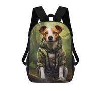 sinyumoney Impresión 3D Jack Russell Terrier Camo Mochilas Escolares Para Niños De 17 Pulgadas, Mochilas Para Libros Para Niños, Mochila De Gran Capacidad, Mochila De Viaje, Mochilas De Uso Diario