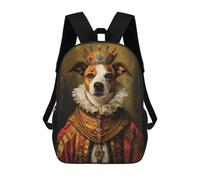 sinyumoney Impresión 3D Jack Russell Terrier King Mochilas Escolares Para Niños De 17 Pulgadas, Mochilas Para Libros Para Niños, Mochila De Gran Capacidad, Mochila De Viaje, Mochilas De Uso Diario