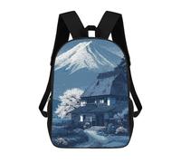 sinyumoney Impresión 3D Japanese House with Mount Fuji Mochilas Escolares Para Niños Mochilas Para Libros De Gran Capacidad Mochila De Viaje Mochilas De Día 17inch