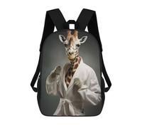 sinyumoney Impresión 3D Karate Giraffe Mochilas Escolares Para Niños Mochilas Para Libros De Gran Capacidad Mochila De Viaje Mochilas De Día 17inch