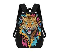 sinyumoney Impresión 3D Leopard Head Graffiti Mochilas Escolares Para Niños Mochilas Para Libros De Gran Capacidad Mochila De Viaje Mochilas De Día 17inch