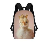 sinyumoney Impresión 3D Little Chicken King Mochilas Escolares Para Niños Mochilas Para Libros De Gran Capacidad Mochila De Viaje Mochilas De Día 17inch