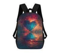 sinyumoney Impresión 3D Love in Flames Heart on Fire Mochilas Escolares Para Niños De 17 Pulgadas, Mochilas Para Libros Para Niños, Mochila De Gran Capacidad, Mochila De Viaje, Mochilas De Uso Diario