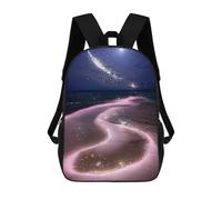 sinyumoney Impresión 3D Magical Beach Night Lights Mochilas Escolares Para Niños De 17 Pulgadas, Mochilas Para Libros Para Niños, Mochila De Gran Capacidad, Mochila De Viaje, Mochilas De Uso Diario