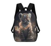 sinyumoney Impresión 3D Magical Tiger Cub in Flowers Mochilas Escolares Para Niños Mochilas Para Libros De Gran Capacidad Mochila De Viaje Mochilas De Día 17inch