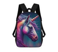 sinyumoney Impresión 3D Magical Unicorn Portrait -2 Mochilas Escolares Para Niños Mochilas Para Libros De Gran Capacidad Mochila De Viaje Mochilas De Día 17inch
