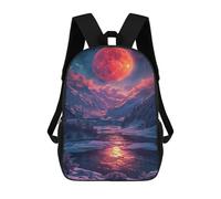 sinyumoney Impresión 3D Magical Winter Moon Scene -1 Mochilas Escolares Para Niños De 17 Pulgadas, Mochilas Para Libros Para Niños, Mochila De Gran Capacidad, Mochila De Viaje, Mochilas De Uso Diario