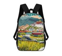 sinyumoney Impresión 3D Majestic Potala Mochilas Escolares Para Niños Mochilas Para Libros De Gran Capacidad Mochila De Viaje Mochilas De Día 17inch