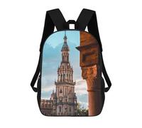 Sinyumoney Impresión 3D Melbourne Mochilas escolares para niños, mochilas para niños, mochila grande de viaje, mochilas de día, Sevilla, 17"