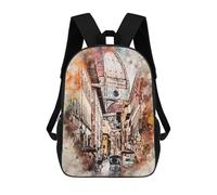 Sinyumoney Impresión 3D Melbourne Mochilas escolares para niños, mochilas para niños, mochila grande de viaje, mochilas de día, Florencia en Watercolor, 17"