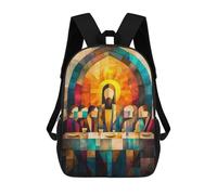 sinyumoney Impresión 3D Modern Cubist Vision of The Last Supper Mochilas Escolares Para Niños Mochilas Para Libros De Gran Capacidad Mochila De Viaje Mochilas De Día 17inch