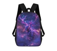 Sinyumoney Impresión 3D Monkey Animal Neon Mochilas Escolares Para Niños, Escolares Para Niños, Mochila Grande De Viaje, Mochilas De Día, Ciervo Space Animal, 17"