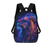 Sinyumoney Impresión 3D Monkey Animal Neon Mochilas Escolares Para Niños, Escolares Para Niños, Mochila Grande De Viaje, Mochilas De Día, León Space Animal, 17"
