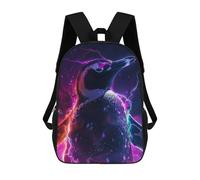Sinyumoney Impresión 3D Monkey Animal Neon Mochilas Escolares Para Niños, Escolares Para Niños, Mochila Grande De Viaje, Mochilas De Día, Pingüino Space Animal, 17"