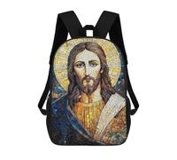 sinyumoney Impresión 3D Mosaic Jesus Portrait Mochilas Escolares Para Niños Mochilas Para Libros De Gran Capacidad Mochila De Viaje Mochilas De Día 17inch