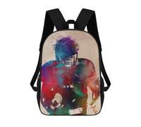 Sinyumoney Impresión 3D Motorcycle Watercolor Art Mochilas escolares para niños, mochilas para niños, mochila grande de viaje, mochilas de día, American Football Player-1, 17"