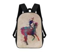 Sinyumoney Impresión 3D Motorcycle Watercolor Art Mochilas escolares para niños, mochilas para niños, mochila grande de viaje, mochilas de día, Riding, 17"
