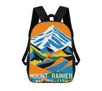 sinyumoney Impresión 3D Mount Rainier Poster Mochilas Escolares Para Niños De 17 Pulgadas, Mochilas Para Libros Para Niños, Mochila De Gran Capacidad, Mochila De Viaje, Mochilas De Uso Diario