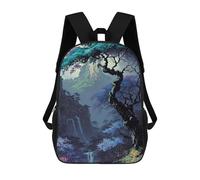 sinyumoney Impresión 3D Mystical Forest with Waterfalls Mochilas Escolares Para Niños Mochilas Para Libros De Gran Capacidad Mochila De Viaje Mochilas De Día 17inch