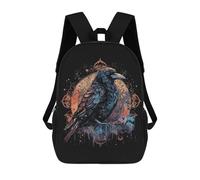 sinyumoney Impresión 3D Mystical Gothic Raven Mochilas Escolares Para Niños Mochilas Para Libros De Gran Capacidad Mochila De Viaje Mochilas De Día 17inch