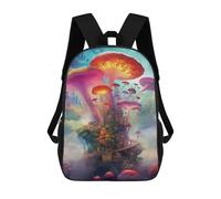 sinyumoney Impresión 3D Mystical Mushroom City Mochilas Escolares Para Niños Mochilas Para Libros De Gran Capacidad Mochila De Viaje Mochilas De Día 17inch