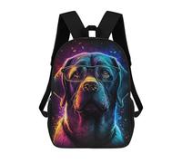 sinyumoney Impresión 3D Neon Dog Glasses Art Print-1 Mochilas Escolares Para Niños De 17 Pulgadas, Mochilas Para Libros Para Niños, Mochila De Gran Capacidad, Mochila De Viaje, Mochilas De Uso Diario