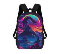 sinyumoney Impresión 3D Neon Dragon Sky Mochilas Escolares Para Niños Mochilas Para Libros De Gran Capacidad Mochila De Viaje Mochilas De Día 17inch