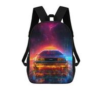 sinyumoney Impresión 3D Neon Future Car Art Print Mochilas Escolares Para Niños De 17 Pulgadas, Mochilas Para Libros Para Niños, Mochila De Gran Capacidad, Mochila De Viaje, Mochilas De Uso Diario