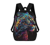 sinyumoney Impresión 3D Neon Leopard Portrait -2 Mochilas Escolares Para Niños Mochilas Para Libros De Gran Capacidad Mochila De Viaje Mochilas De Día 17inch